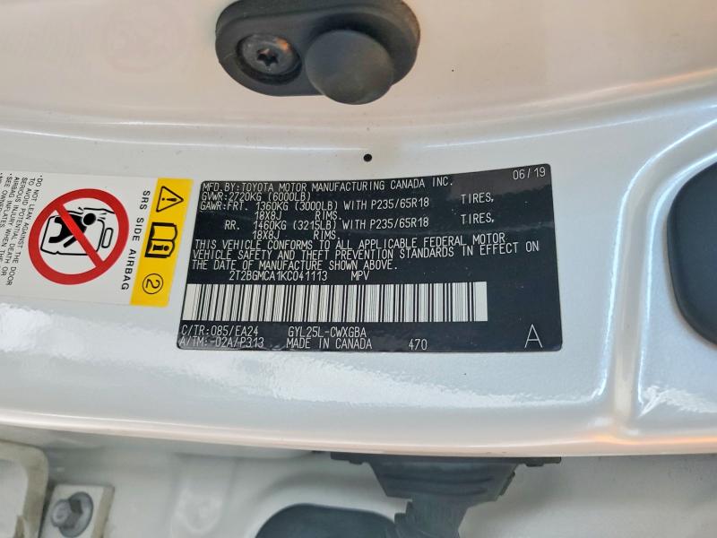2019 Lexus Rx 450h მანქანა იყიდება აუქციონზე, vin: 2T2BGMCA1KC041113, აუქციონის ნომერი: 60877956