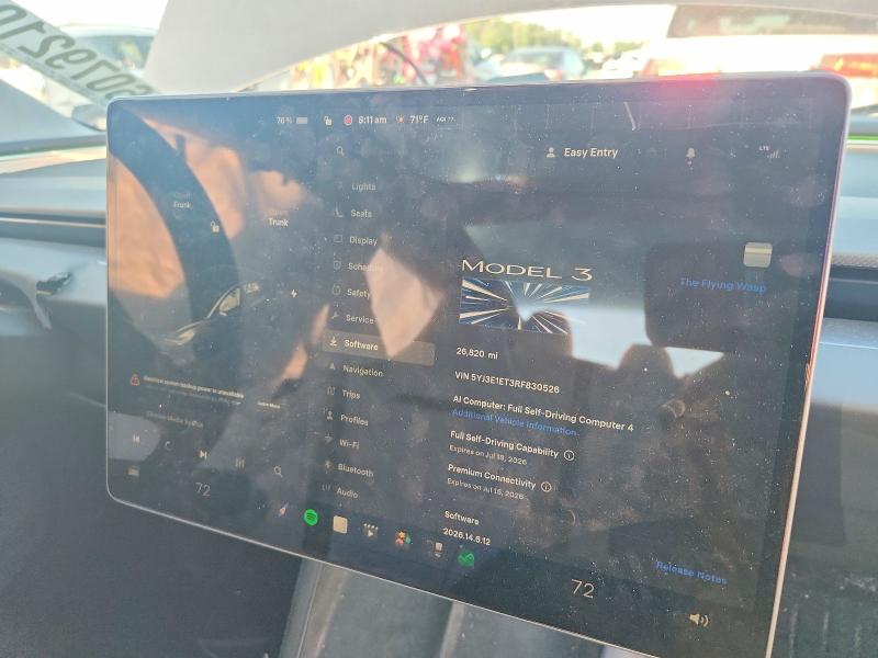 60792106 :رقم المزاد ، 5YJ3E1ET3RF830526 vin ، 2024 Tesla Model 3 مزاد بيع