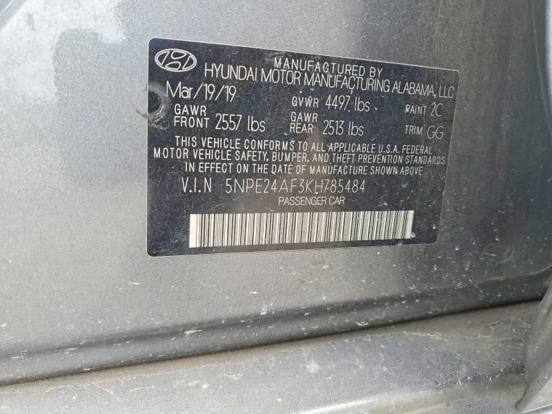 Продажа на аукционе авто 2019 Hyundai Sonata, vin: 5NPE24AF3KH785484, номер лота: 62567636
