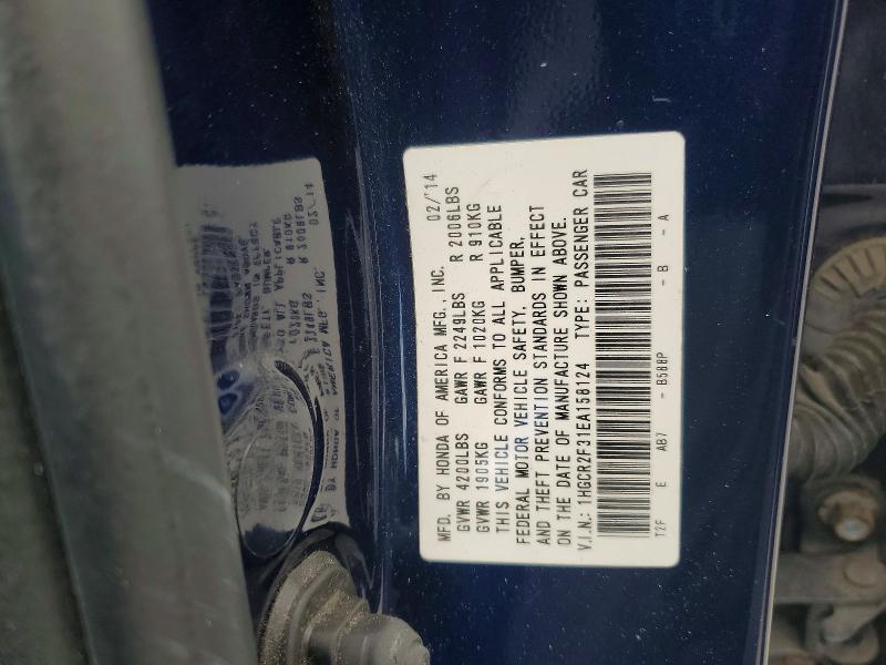 Продаж на аукціоні авто 2014 Honda Accord, vin: 1HGCR2F31EA158124, номер лоту: 59954196