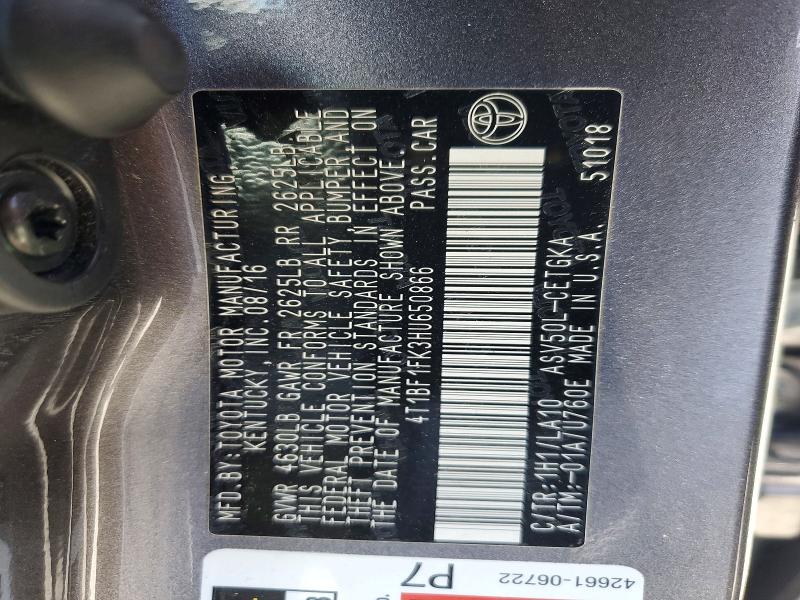 61544756 :رقم المزاد ، 4T1BF1FK3HU650866 vin ، 2017 Toyota Camry مزاد بيع