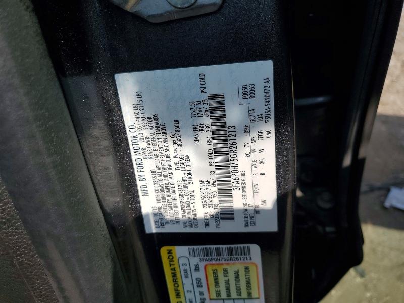 60228996 :رقم المزاد ، 3FA6P0H75GR261213 vin ، 2016 Ford Fusion مزاد بيع