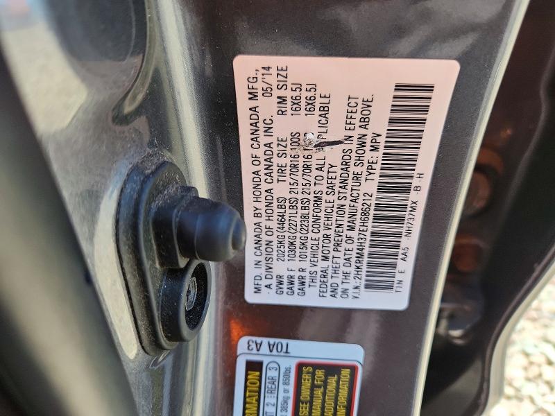 Aukcja sprzedaży 2014 Honda Cr-v, vin: 2HKRM4H37EH686212, numer aukcji: 61863456