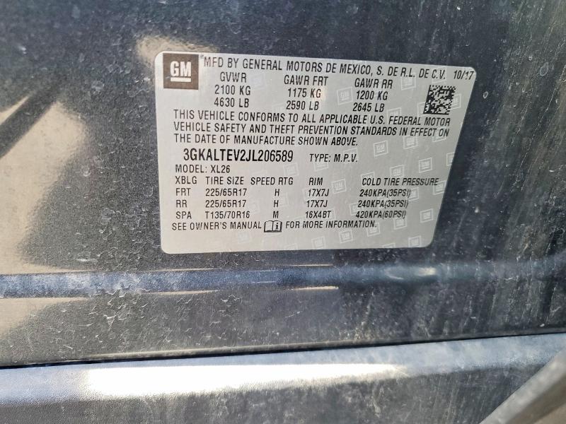 Aukcja sprzedaży 2018 Gmc Terrain, vin: 3GKALTEV2JL206589, numer aukcji: 59874006
