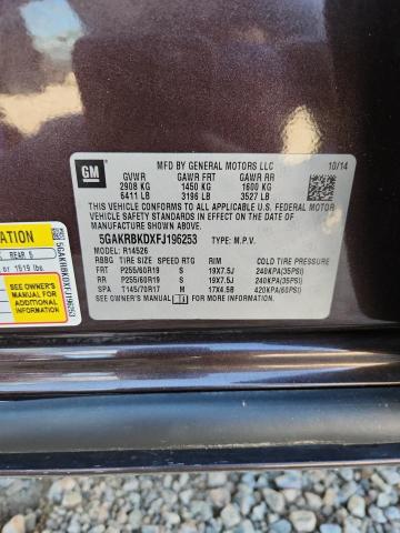 Продаж на аукціоні авто 2015 Buick Enclave, vin: 5GAKRBKDXFJ196253, номер лоту: 61667526