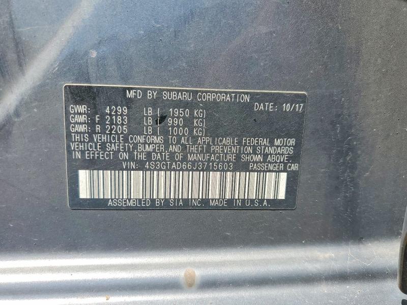 2018 Subaru Impreza მანქანა იყიდება აუქციონზე, vin: 4S3GTAD66J3715603, აუქციონის ნომერი: 61734466