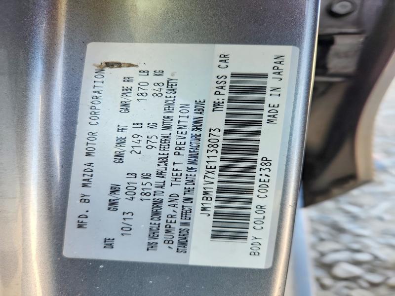 62004256 :رقم المزاد ، JM1BM1V7XE1138073 vin ، 2014 Mazda 3 مزاد بيع