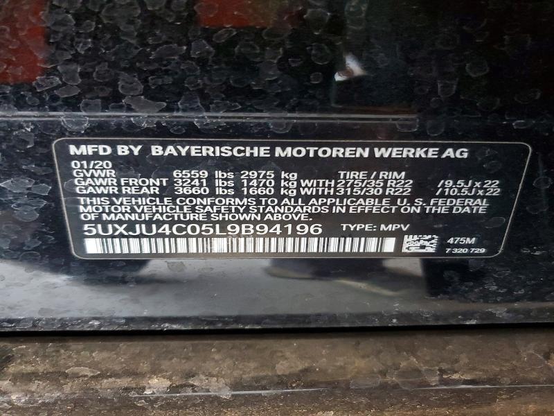 2020 Bmw X5 მანქანა იყიდება აუქციონზე, vin: 5UXJU4C05L9B94196, აუქციონის ნომერი: 60941226