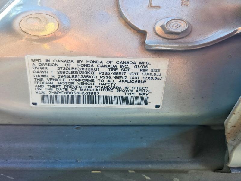 Auction sale of the 2006 Acura Mdx, vin: 2HNYD18856H521897, lot number: 62519966