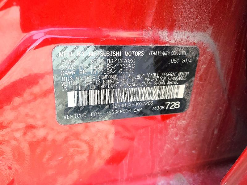 Aukcja sprzedaży 2015 Mitsubishi Mirage, vin: ML32A3HJXFH037266, numer aukcji: 61564126