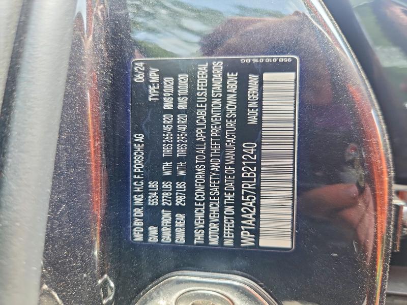 Aukcja sprzedaży 2024 Porsche Macan, vin: WP1AA2A57RLB21240, numer aukcji: 61870396