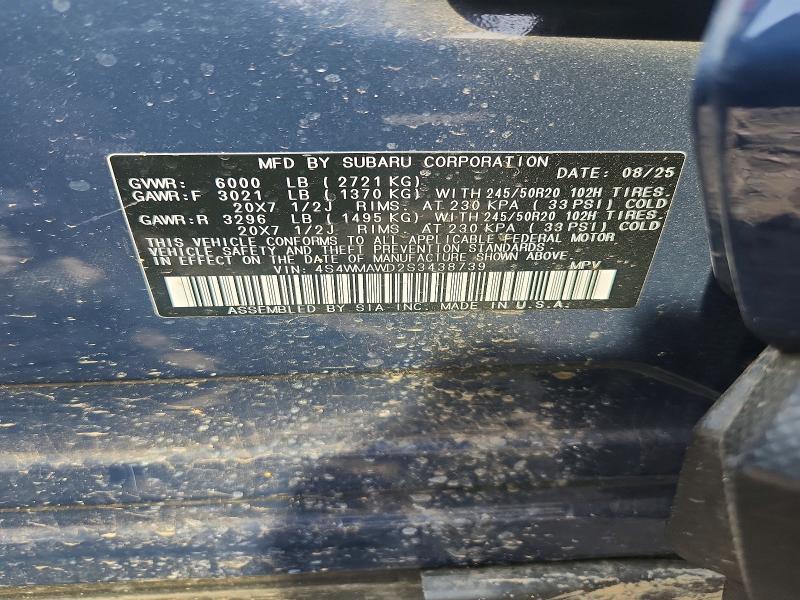 Продажа на аукционе авто 2025 Subaru Ascent, vin: 4S4WMAWD2S3438739, номер лота: 59539986