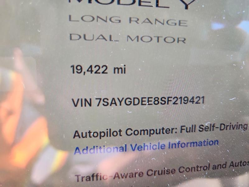 Aukcja sprzedaży 2025 Tesla Model Y, vin: 7SAYGDEE8SF219421, numer aukcji: 59256836