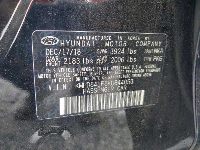 Aukcja sprzedaży 2019 Hyundai Elantra, vin: KMHD84LF8KU844053, numer aukcji: 61478166