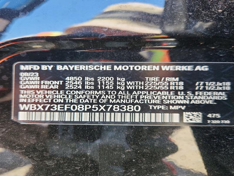 2023 Bmw X1 მანქანა იყიდება აუქციონზე, vin: WBX73EF08P5X78380, აუქციონის ნომერი: 60667676