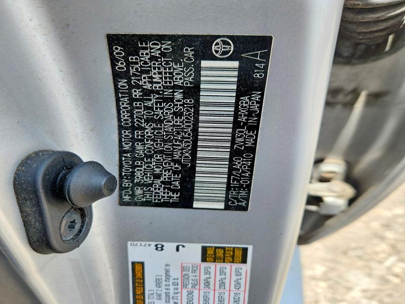 60142106 :رقم المزاد ، JTDKN3DU5A0023218 vin ، 2010 Toyota Prius مزاد بيع