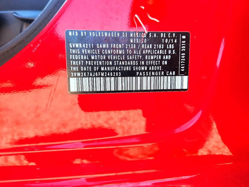 Aukcja sprzedaży 2015 Volkswagen Jetta, vin: 3VW2K7AJ6FM246203, numer aukcji: 63177666