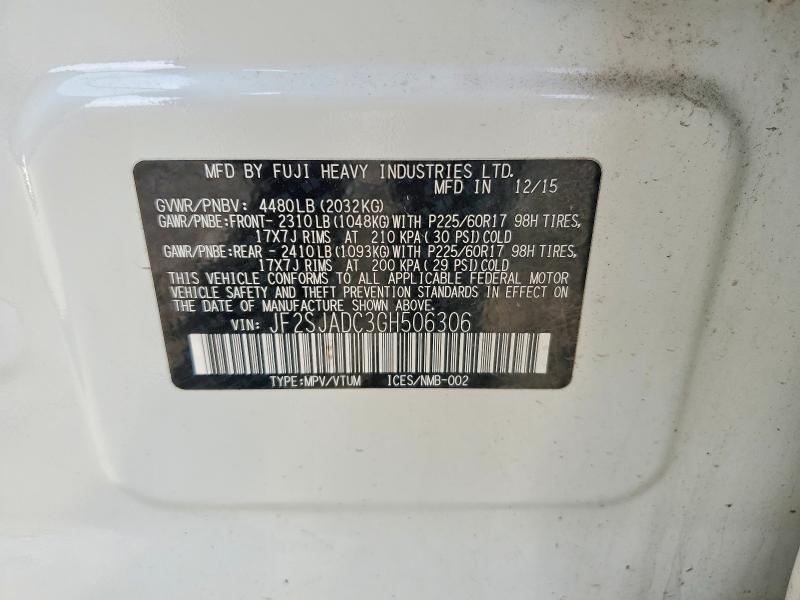 Aukcja sprzedaży 2016 Subaru Forester, vin: JF2SJADC3GH506306, numer aukcji: 62011106