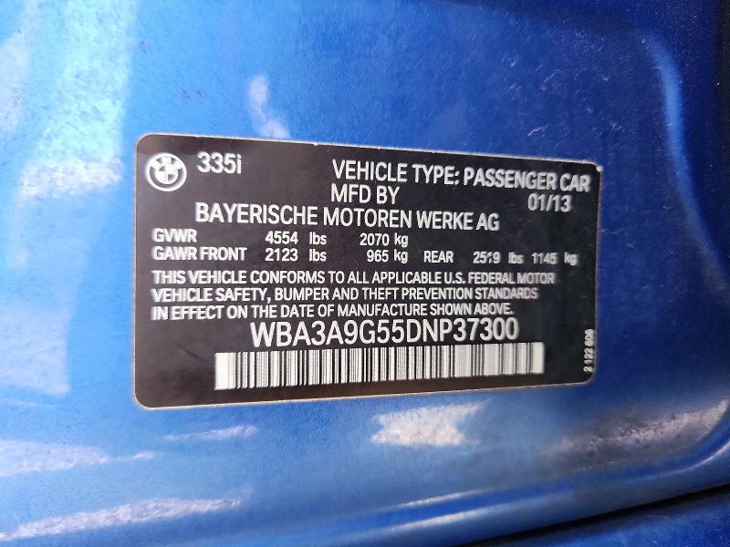 Aukcja sprzedaży 2013 Bmw 335, vin: WBA3A9G55DNP37300, numer aukcji: 61208856