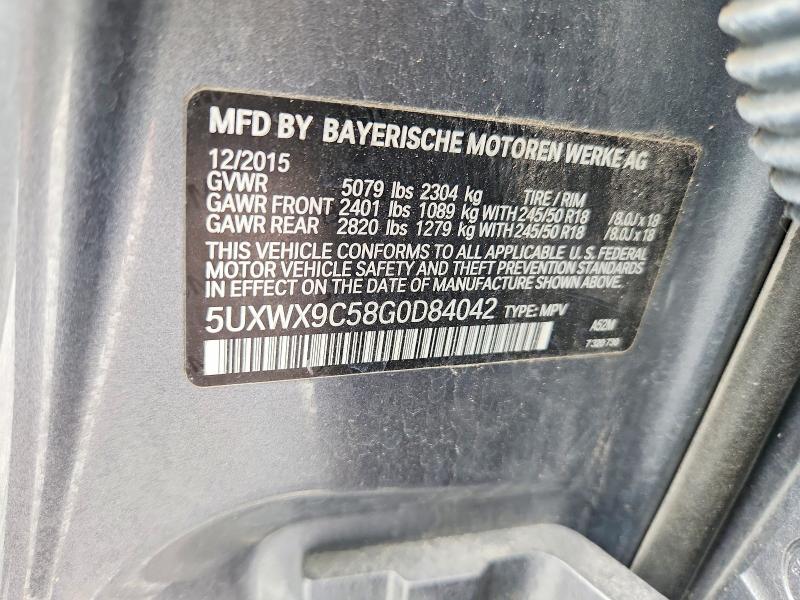 Aukcja sprzedaży 2016 Bmw X3, vin: 5UXWX9C58G0D84042, numer aukcji: 62404806