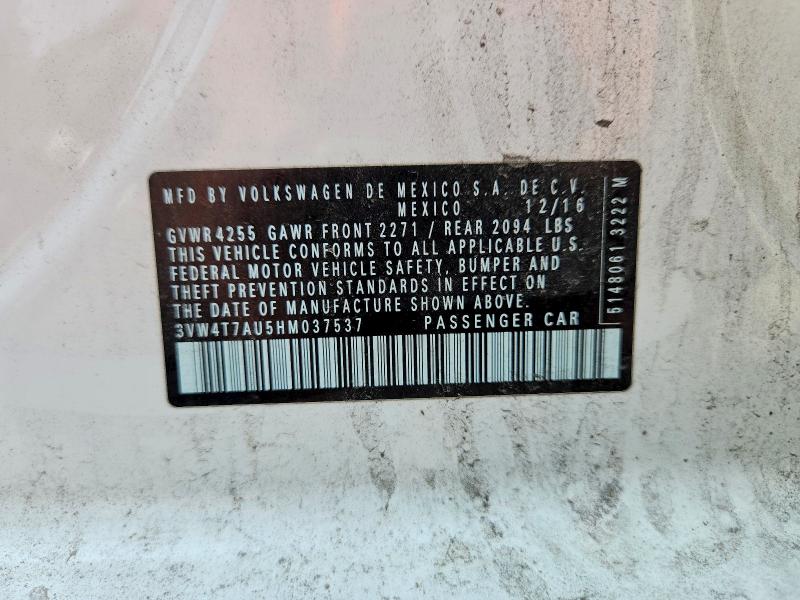 Aukcja sprzedaży 2017 Volkswagen Gti, vin: 3VW4T7AU5HM037537, numer aukcji: 60821196