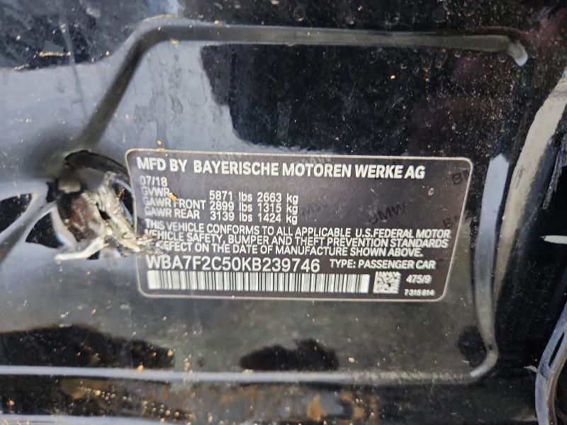 Продажа на аукционе авто 2019 Bmw 750, vin: WBA7F2C50KB239746, номер лота: 61850116
