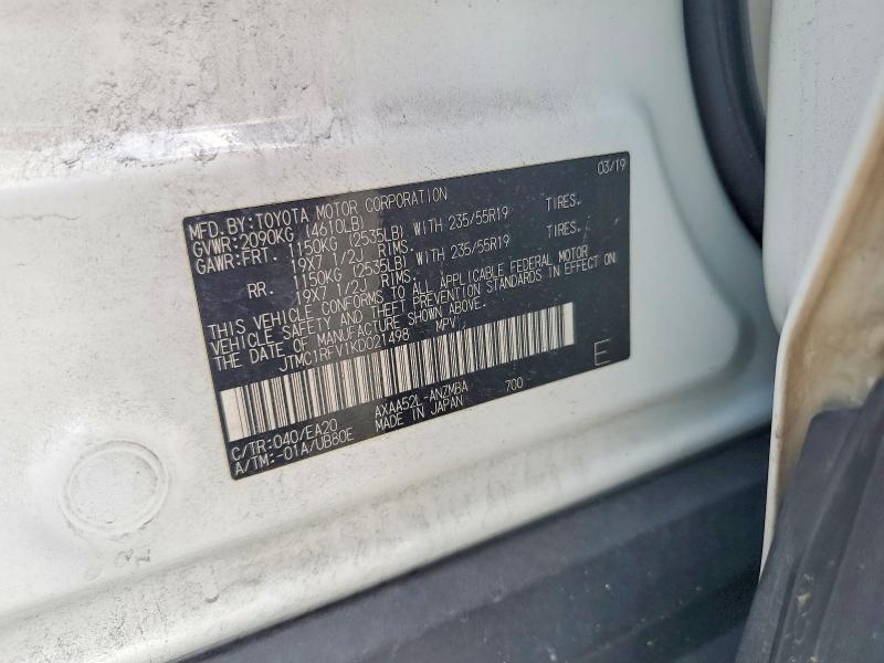 Aukcja sprzedaży 2019 Toyota Rav4, vin: JTMC1RFV1KD021498, numer aukcji: 61849056