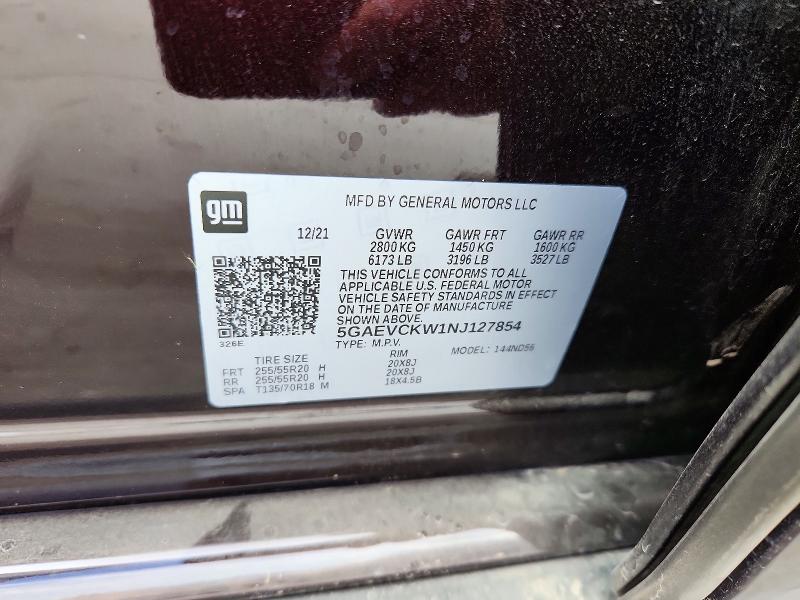 Продажа на аукционе авто 2022 Buick Enclave, vin: 5GAEVCKW1NJ127854, номер лота: 61891626