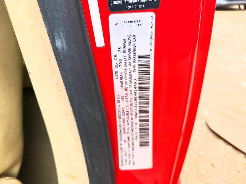 Auction sale of the 2005 Volkswagen New Beetle, vin: 3VWCK31C95M414493, lot number: 63005126