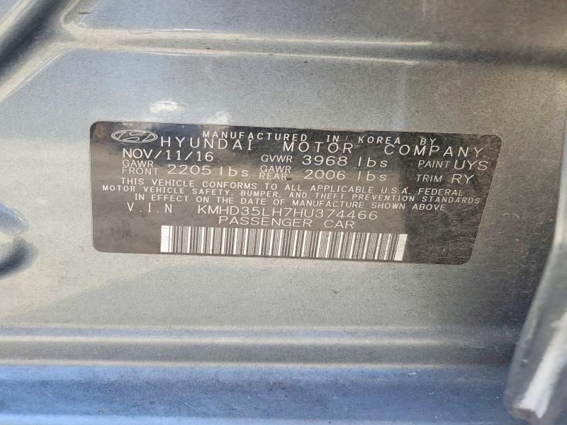60228986 :رقم المزاد ، KMHD35LH7HU374466 vin ، 2017 Hyundai Elantra Gt مزاد بيع