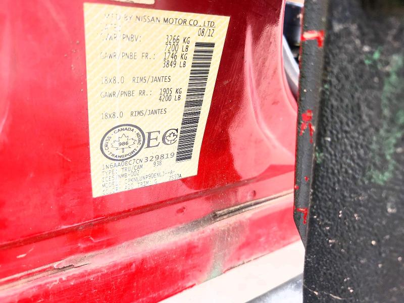 2012 Nissan Titan მანქანა იყიდება აუქციონზე, vin: 1N6AA0EC7CN329819, აუქციონის ნომერი: 62766096