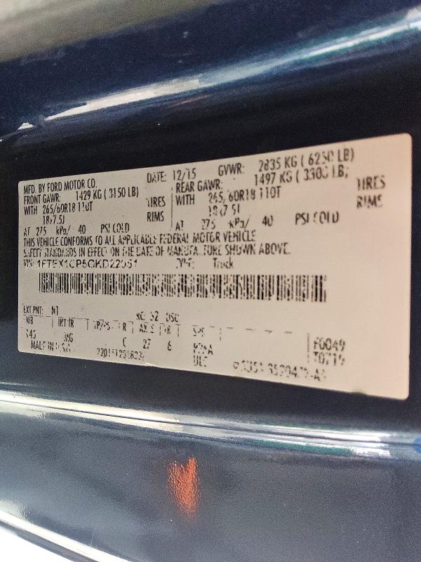 Aukcja sprzedaży 2016 Ford F150, vin: 1FTEX1CP5GKD22051, numer aukcji: 61003376