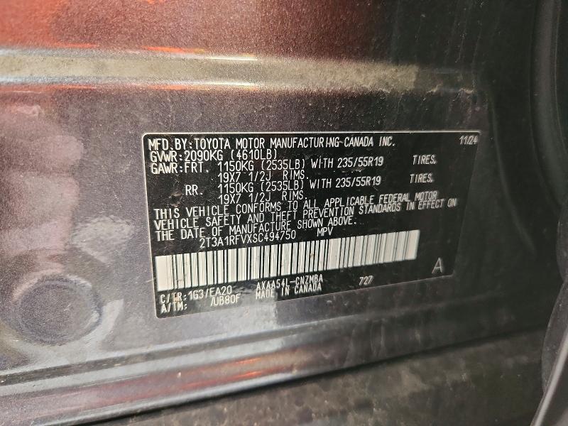 Aukcja sprzedaży 2025 Toyota Rav4, vin: 2T3A1RFVXSC494750, numer aukcji: 59377956