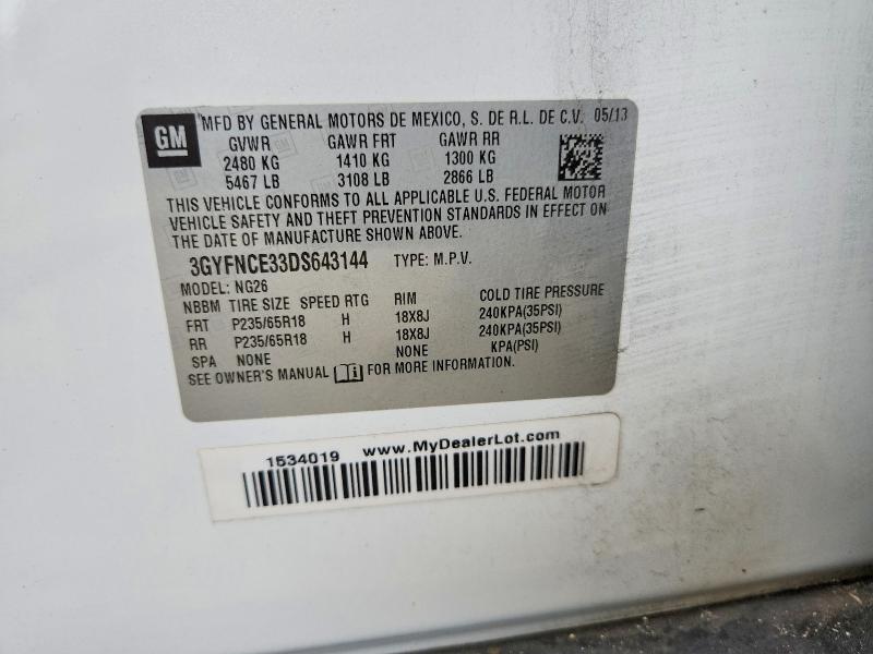 Продажа на аукционе авто 2013 Cadillac Srx, vin: 3GYFNCE33DS643144, номер лота: 61569886