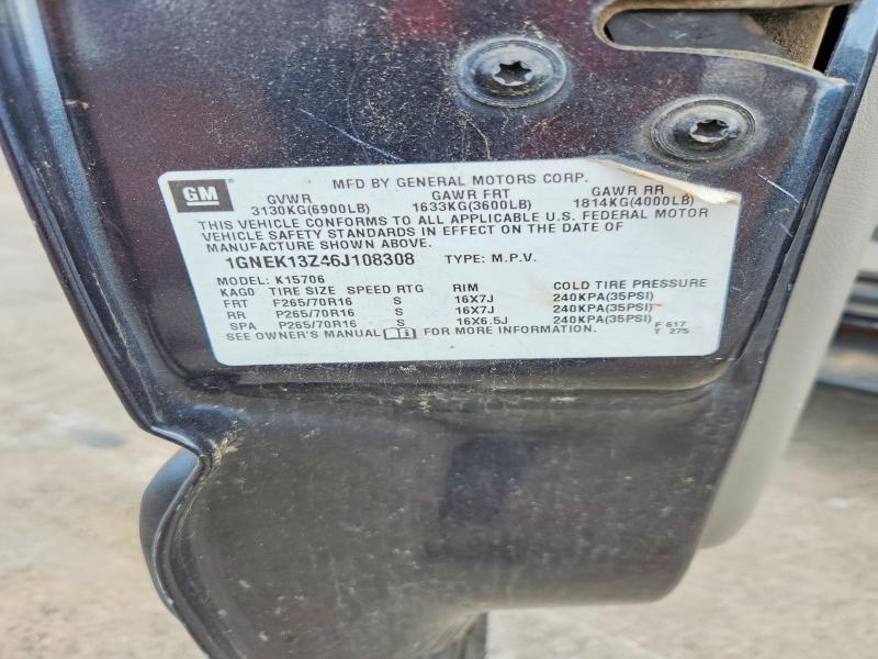 Продаж на аукціоні авто 2006 Chevrolet Tahoe, vin: 1GNEK13Z46J108308, номер лоту: 62239196