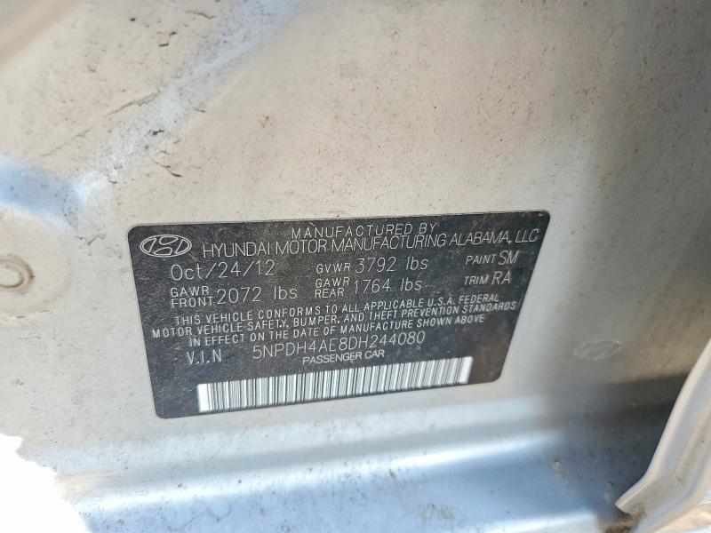 Aukcja sprzedaży 2013 Hyun Elantra, vin: 5NPDH4AE8DH244080, numer aukcji: 62450456