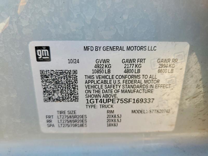 Продаж на аукціоні авто 2025 Gmc Sierra, vin: 1GT4UPE75SF169337, номер лоту: 61350106