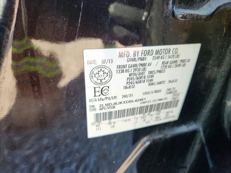 Aukcja sprzedaży 2013 Lincoln Mkx, vin: 2LMDJ8JKXDBL42461, numer aukcji: 61837166
