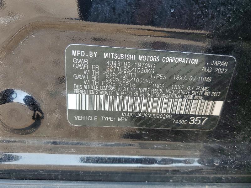 Aukcja sprzedaży 2022 Mitsubishi Outlander Sport, vin: JA4APUAU8NU020399, numer aukcji: 62696656