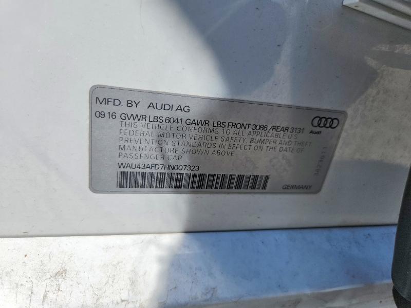 2017 Audi A8 მანქანა იყიდება აუქციონზე, vin: WAU43AFD7HN007323, აუქციონის ნომერი: 60694236