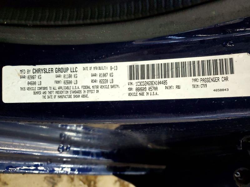2014 Dodge Avenger მანქანა იყიდება აუქციონზე, vin: 1C3CDZAG9EN104485, აუქციონის ნომერი: 63198356
