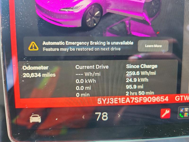 Aukcja sprzedaży 2025 Tesla Model 3, vin: 5YJ3E1EA7SF909654, numer aukcji: 59668446