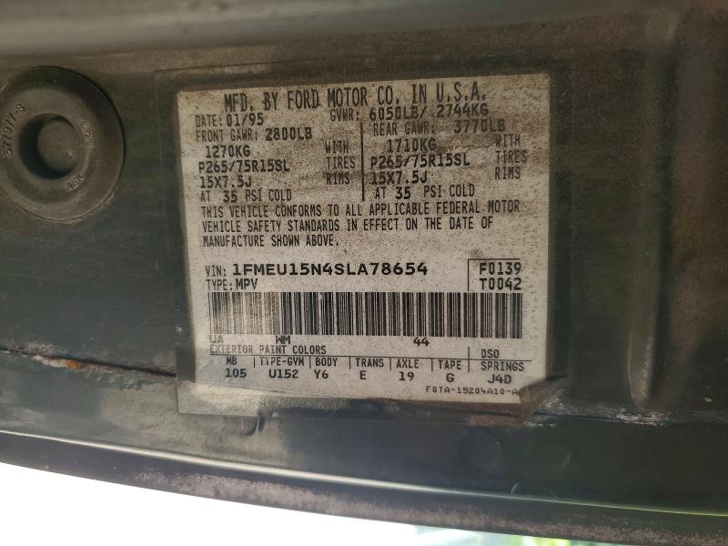 Aukcja sprzedaży 1995 Ford Bronco, vin: 1FMEU15N4SLA78654, numer aukcji: 63336216