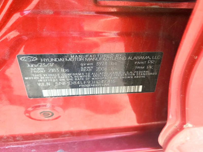 59651476 :رقم المزاد ، 5NPD84LF9JH247815 vin ، 2018 Hyundai Elantra مزاد بيع