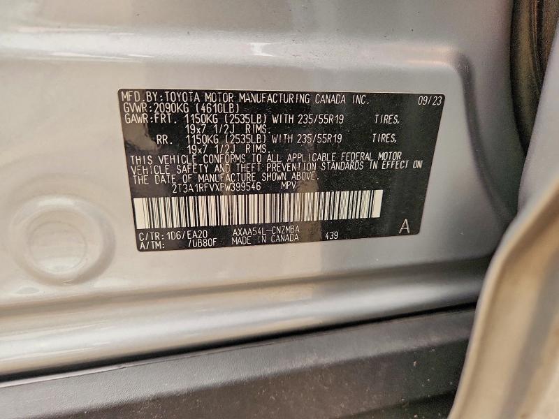 Продаж на аукціоні авто 2023 Toyota Rav4, vin: 2T3A1RFVXPW399546, номер лоту: 61125946