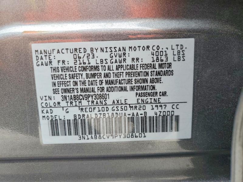 Aukcja sprzedaży 2023 Nissan Sentra, vin: 3N1AB8CV9PY308601, numer aukcji: 59910676