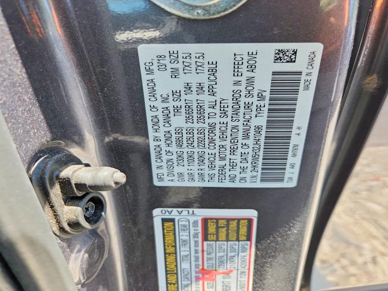 60287286 :رقم المزاد ، 2HKRW5H32JH410496 vin ، 2018 Honda Cr-v مزاد بيع