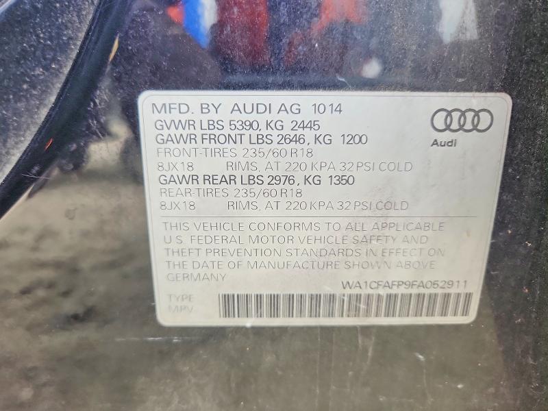 62075946 :رقم المزاد ، WA1CFAFP9FA052911 vin ، 2015 Audi Q5 مزاد بيع