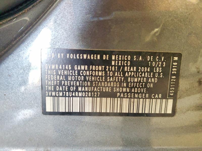 Aukcja sprzedaży 2024 Volkswagen Jetta, vin: 3VWGM7BU4RM028127, numer aukcji: 60935156
