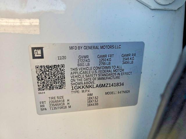 Продаж на аукціоні авто 2021 Gmc Acadia, vin: 1GKKNKLA6MZ141834, номер лоту: 61217446